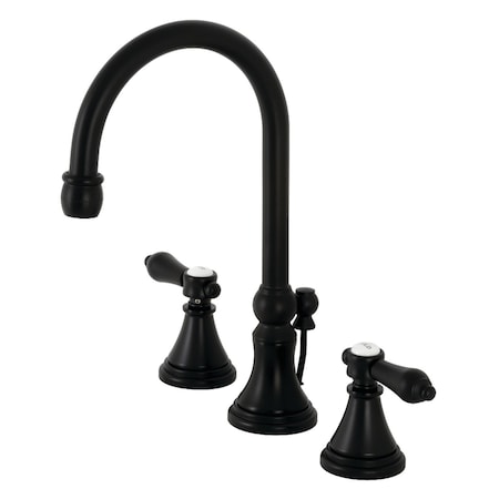 Kingston Brass KS2980BAL Heirloom Widespread Bathroom Faucet W/Brass Pop-Up, Matte Blk KS2980BAL